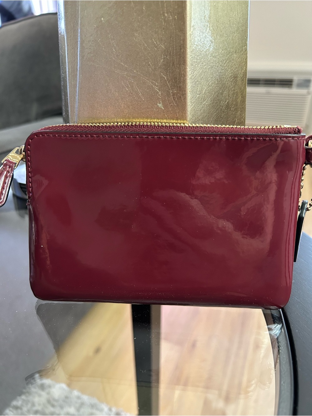 Coach Patent Wristlet in Deep Cherry - Picture 2 of 3